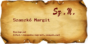 Szaszkó Margit névjegykártya
