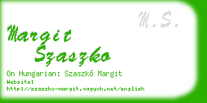 margit szaszko business card