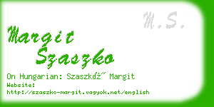 margit szaszko business card